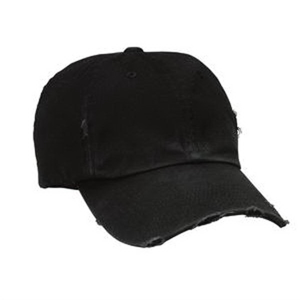 black distressed cap